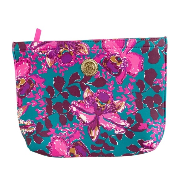 Lilly Pulitzer Blue Rhapsody Orchid You Not Swim Pouch Cosmetic Case - Picture 3 of 10